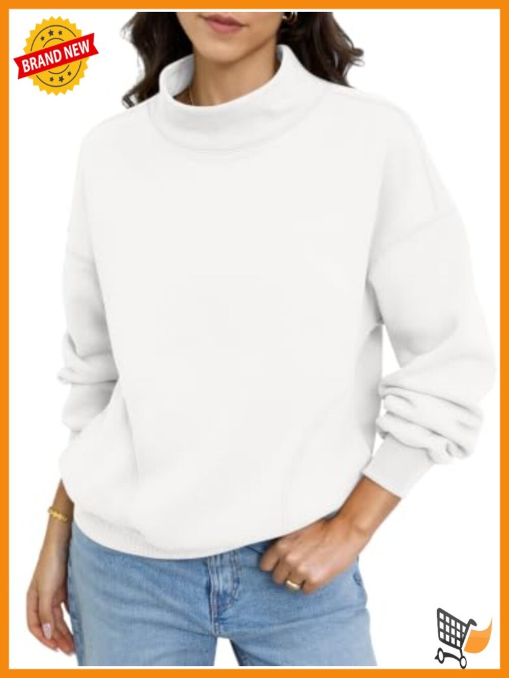 Fleece Mock Neck Sweatshirt Pullover with Pockets